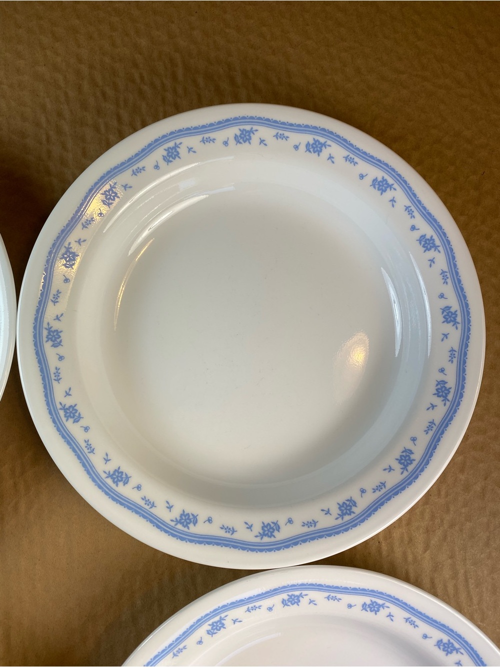 4 Corelle by Corning Morning Blue 8 1/2” Pasta Rimmed Bowls - Picture 4 of 12